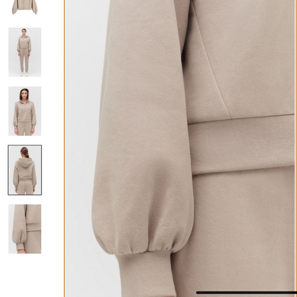 Cuyana hooded fleece cropped zipped hoodie - Picture 4 of 5